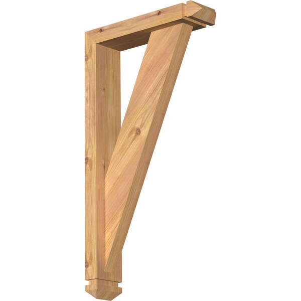 Ekena Millwork Traditional Arts and Crafts Smooth Bracket w/ Offset Brace, Western Red Cedar, 3 1/2"W x 14"D x 26"H BKT0402X14X26TRA03SWR - main